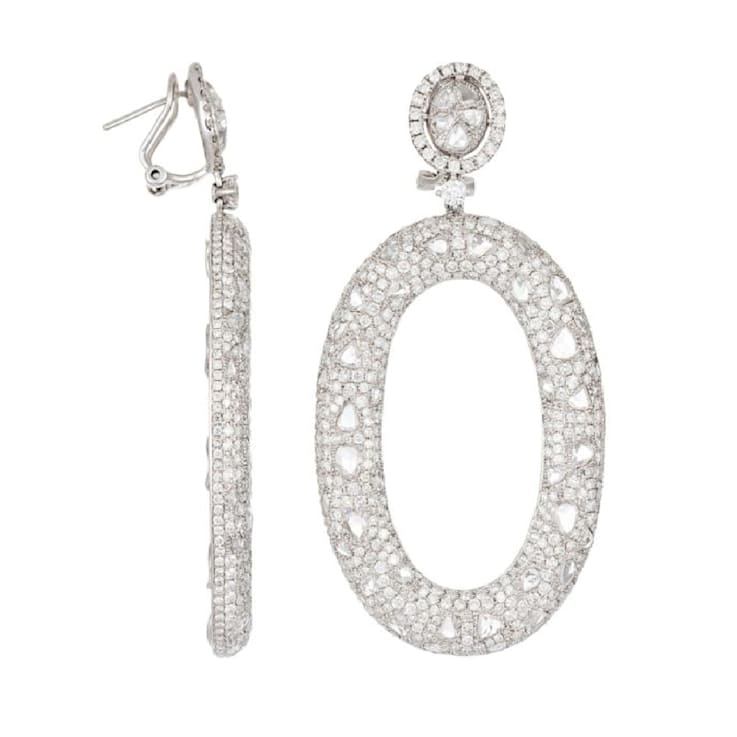 Diana M. Fine Jewelry 18K White Gold Diamond Earrings 13.48ctw