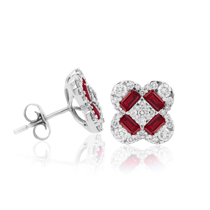 Diana M. Fine Jewelry 14K White Gold 0.78ctw Diamond Flower Earrings