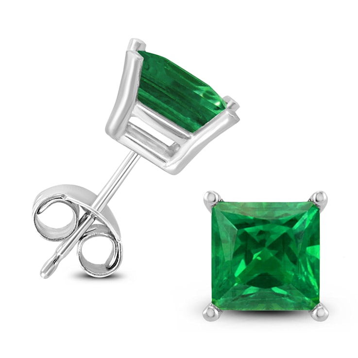 Square emerald earrings hot sale