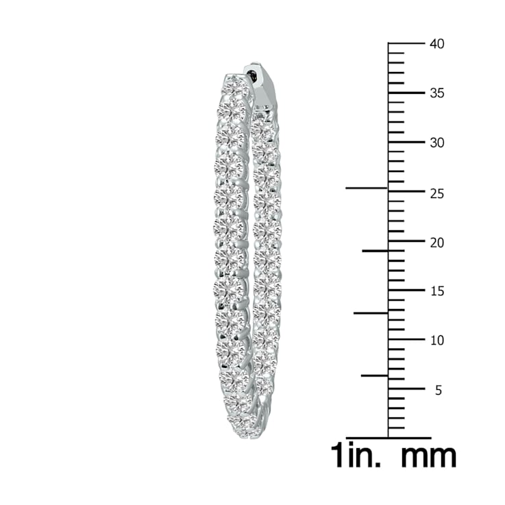 5 CT TW Diamond InsideOut Hoop Earrings in 14K White Gold ISI2   Zales
