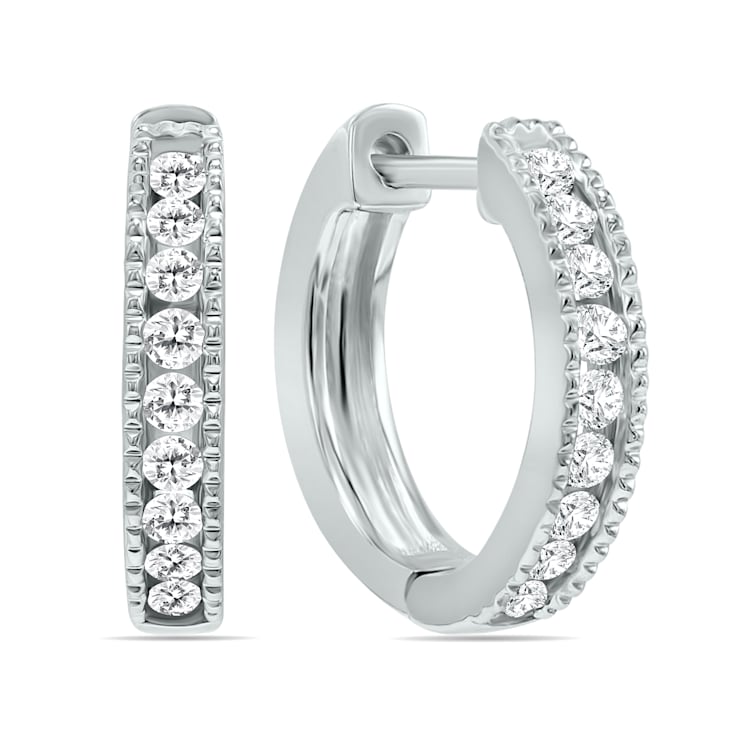 Mini Channel Set Huggie contential Hoop Earrings