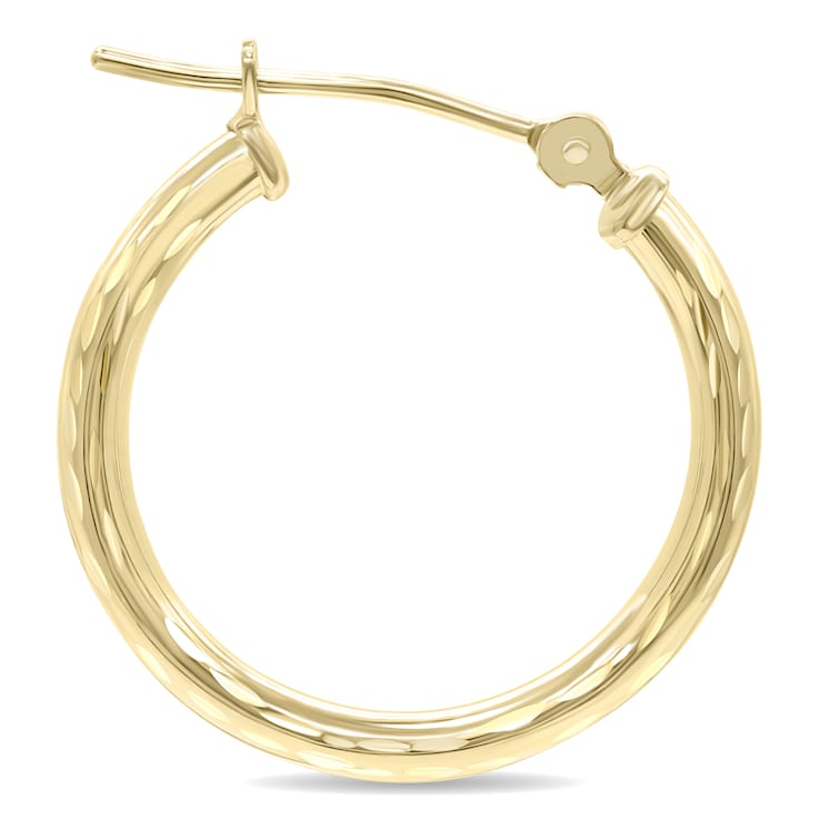 Amazon.com: Sterling Silver 7/8 Inch Engraved Hoop Earrings