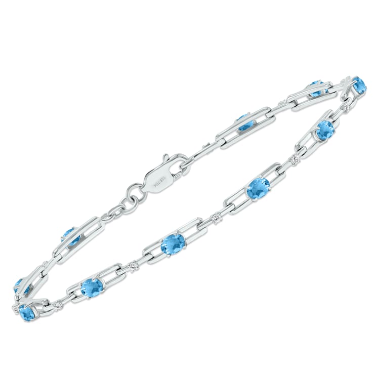 Sky Blue Topaz Silver Bracelet-2922RF | Juwelo