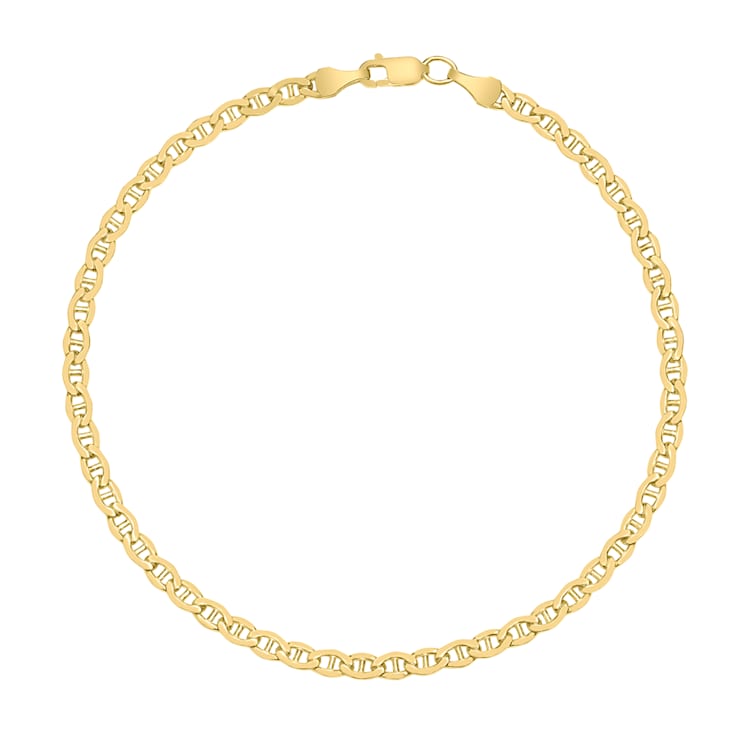 14K Yellow Gold Filled 3.2MM Mariner Link Chain Bracelet with