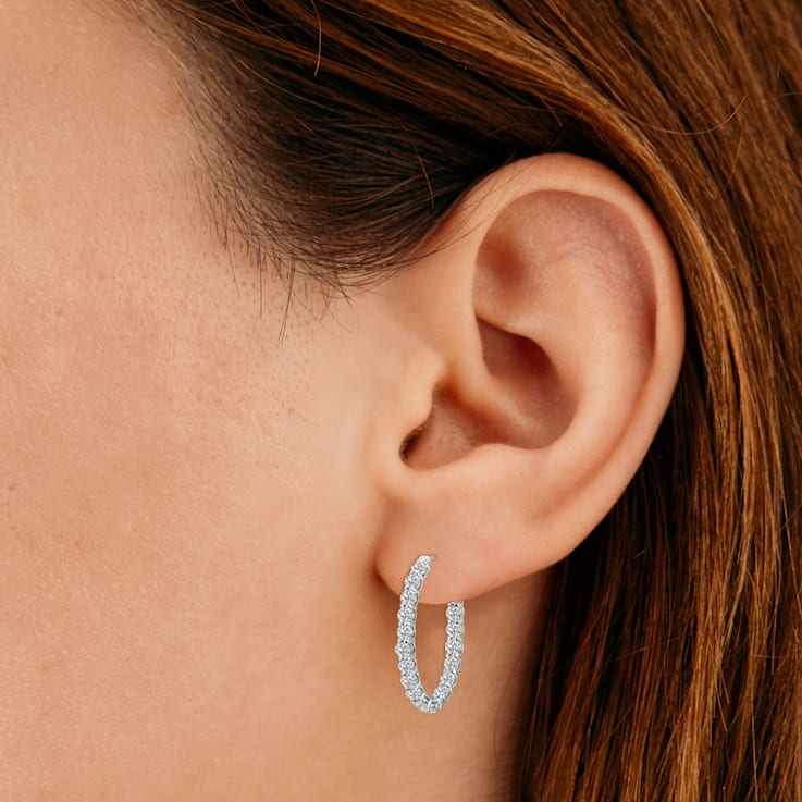 7 carat shop diamond hoop earrings