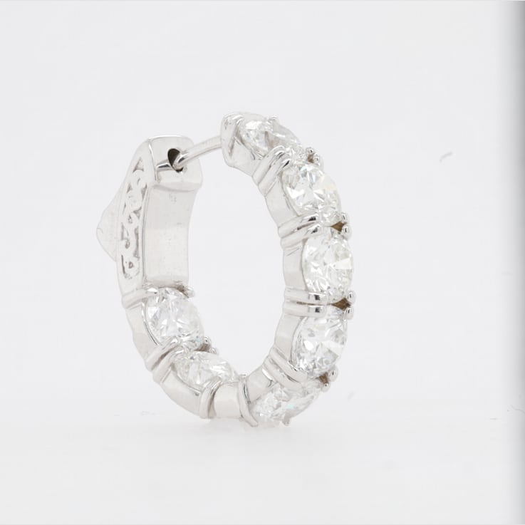 Diana M. Fine Jewelry 18K White Gold Diamond Hoop Earrings 7.82ctw 143V0A