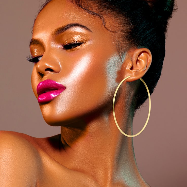 70MM Endless Hoop Earrings 14k Gold.