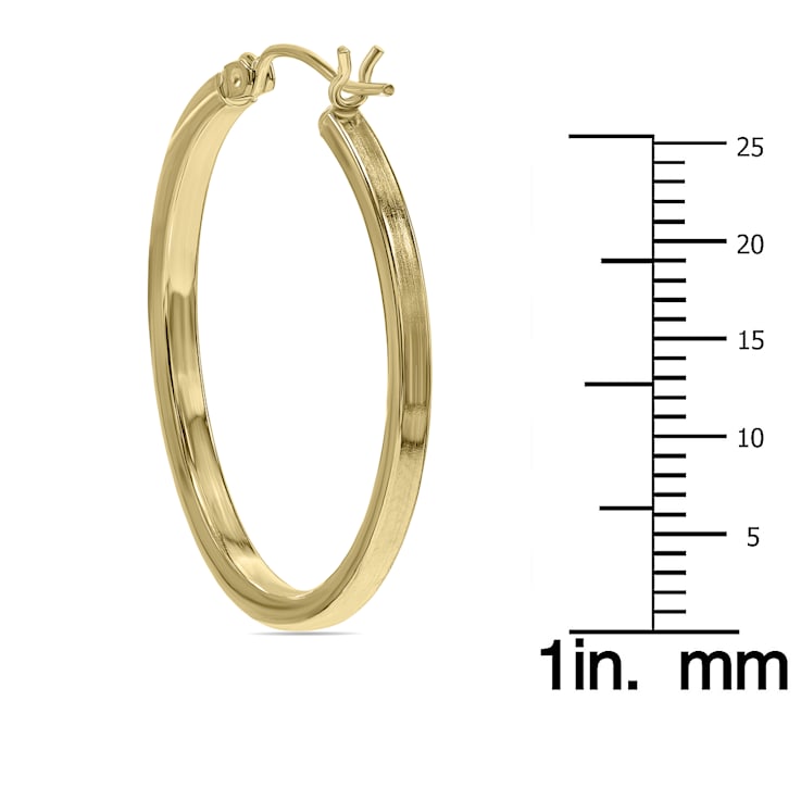 Italian Gold Round Textured Hoop Earrings, 14K - QVC.com
