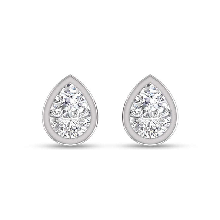 Lab Grown 1 2 Carat Pear Shaped Bezel Set Solitaire Diamond