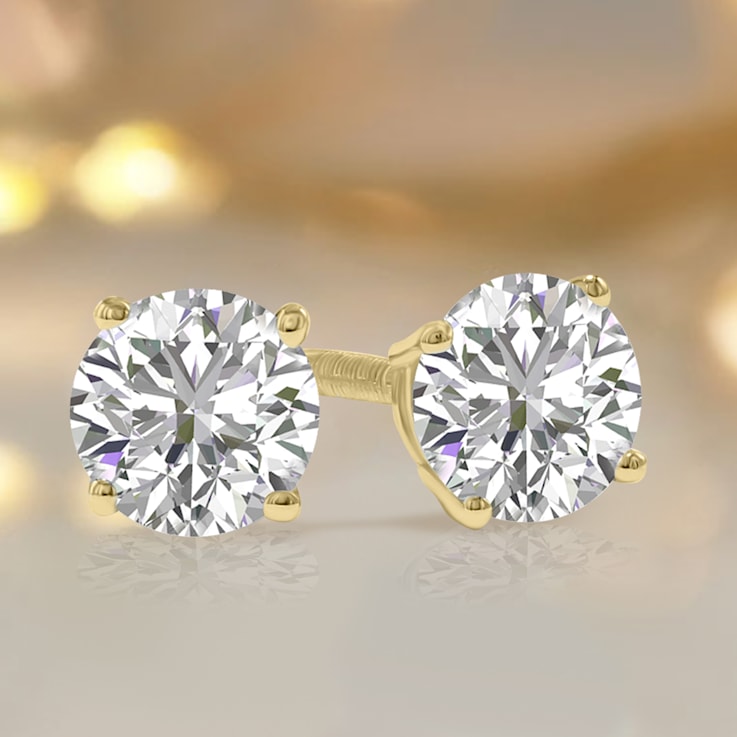 IGI Certified Carat TW Lab Grown Diamond Solitaire Earrings