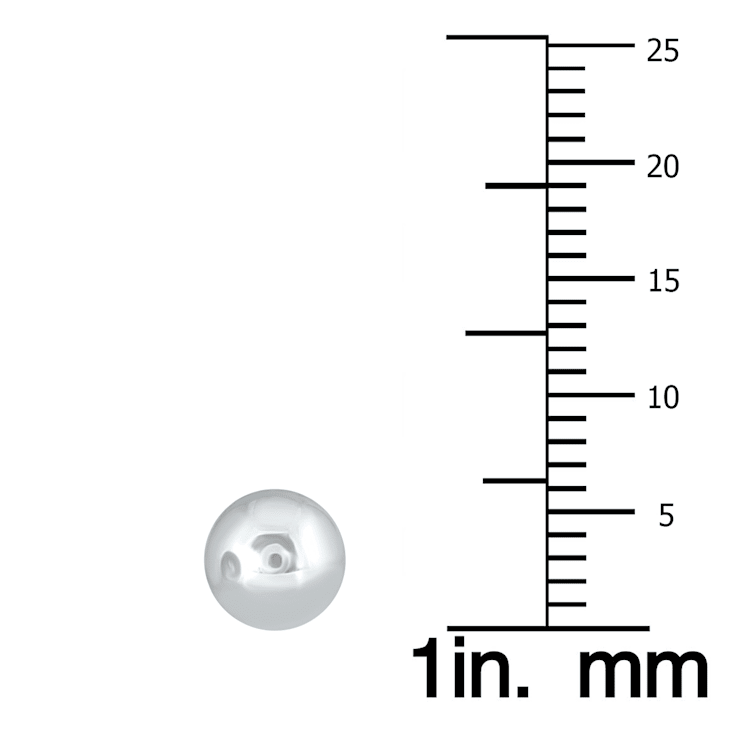 10K White Gold 6mm Ball Stud Earrings
