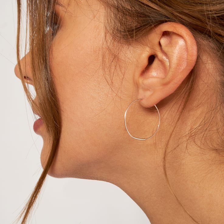 Solid rose gold hoop earrings deals