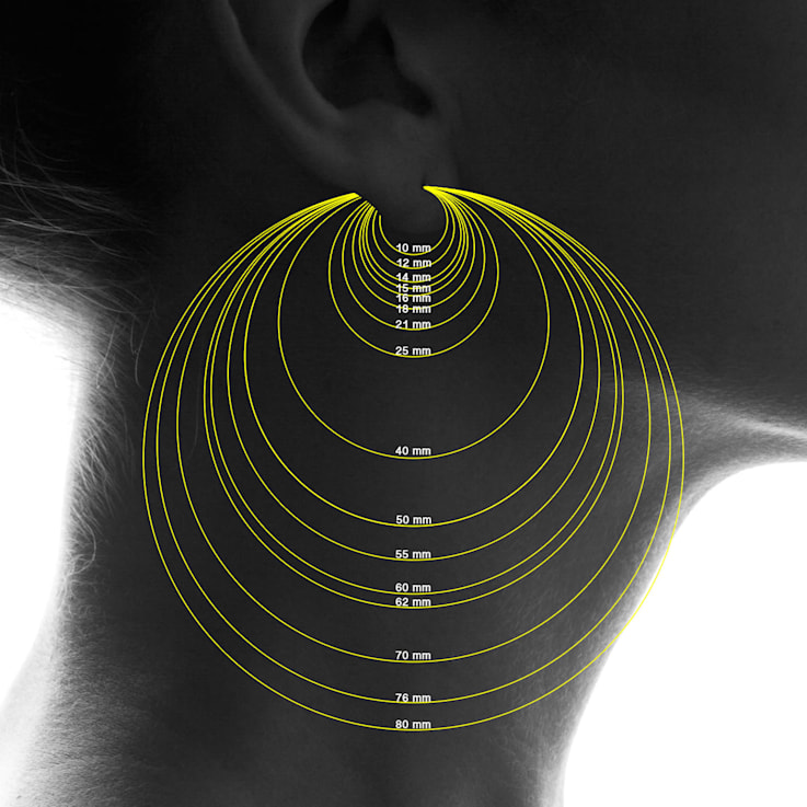 70MM Endless Hoop Earrings 14k Gold.