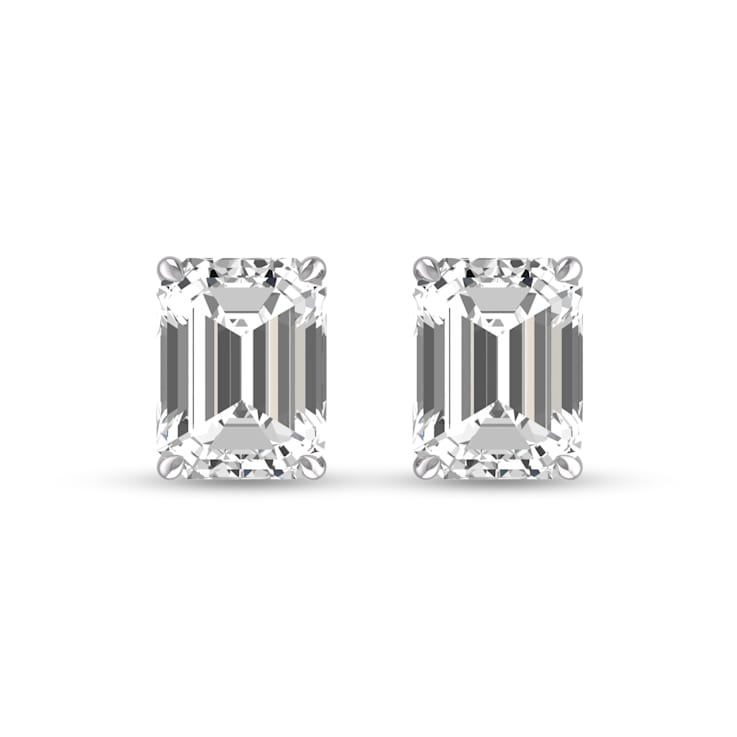 Emerald cut solitaire earrings best sale