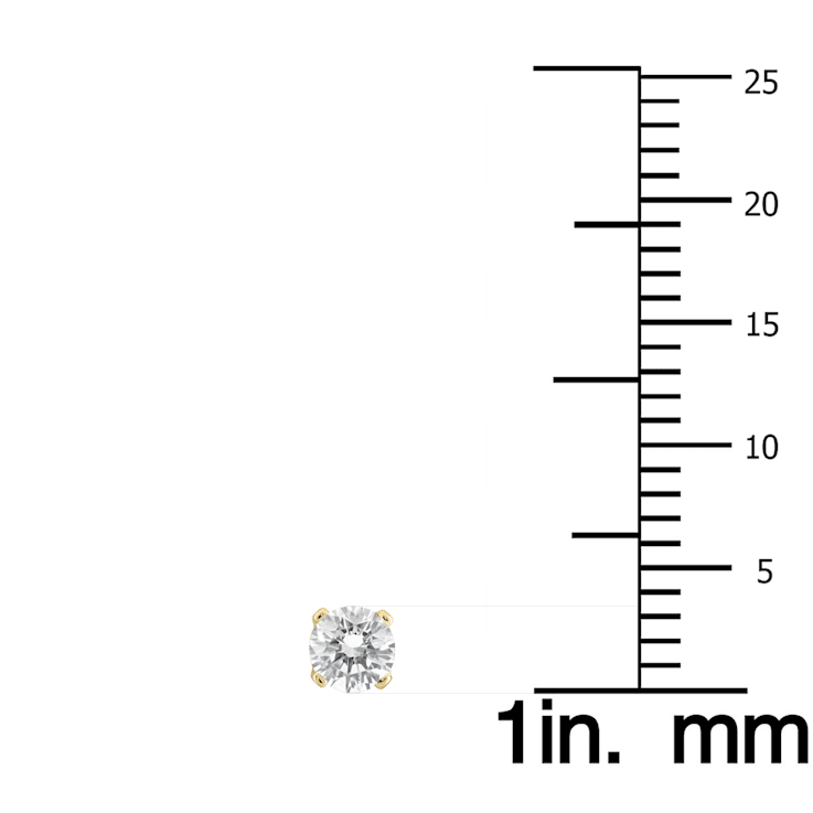 1/3 Carat TW Round Diamond Solitaire Stud Earrings in 14K Yellow Gold