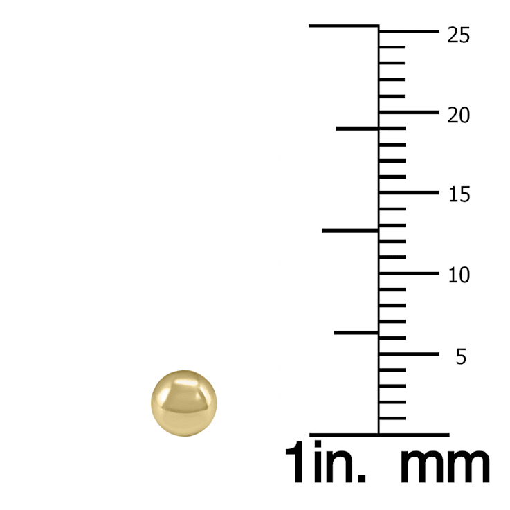 14K Yellow Gold 4mm Button Ball Stud Earrings