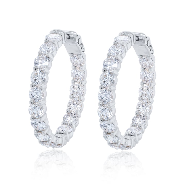 Diana M. Fine Jewelry 18K White Gold Diamond Hoop Earrings 9.20ctw 1875CA