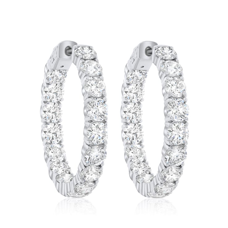 Diana M. Fine Jewelry 18K White Gold Diamond Hoop Earrings 11.80ctw