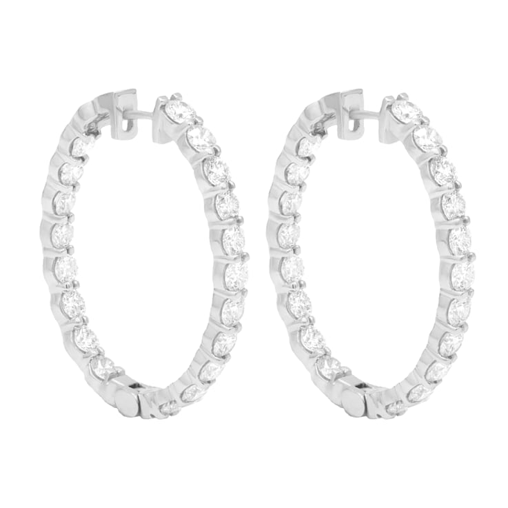 Diana M. Fine Jewelry 14K White Gold Diamond InsideOut Hoop Earrings 8