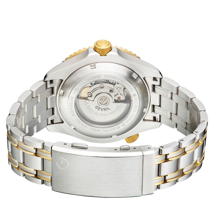 Gevril Men 48802 Hudson Yards Swiss Automatic Diver Rotating Ceramic
Bezel Watch