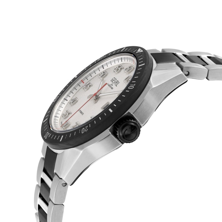 Gevril Men's Ascari Automatic Watch SS Case, Top ring in Black Forged
Carbon, SS lPYG Bracelet