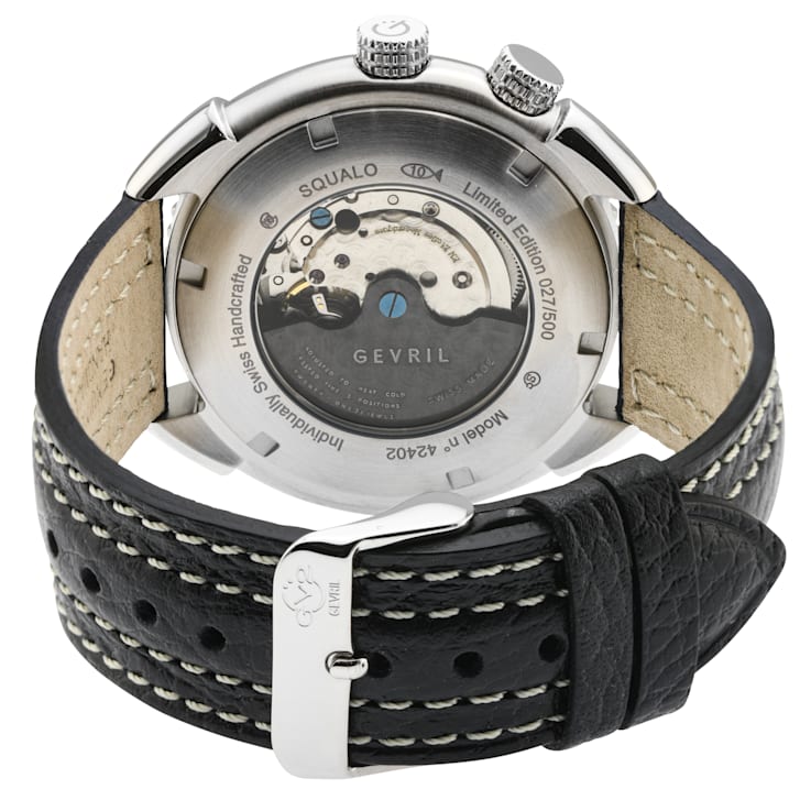 GV2 Squalo Men's Swiss Automatic Black Dial, Genuine Italian