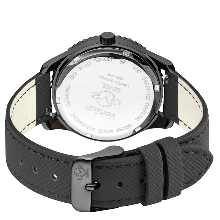 GV2 Venice Womens Black Dial, Genuine Black Saffiano Vegan Leather Strap..