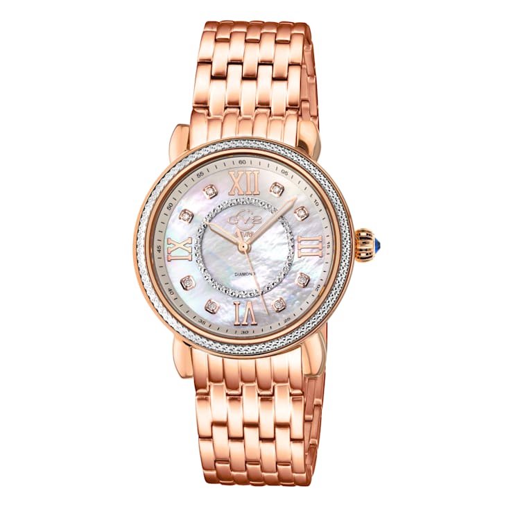 GV2 9863B Women's Marsala Swiss Quartz Diamond Watch