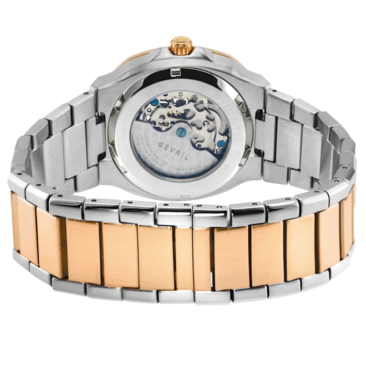 GV2 Automatic Men's Potente Two toned SS IPRG Bracelet Skeletal Watch
