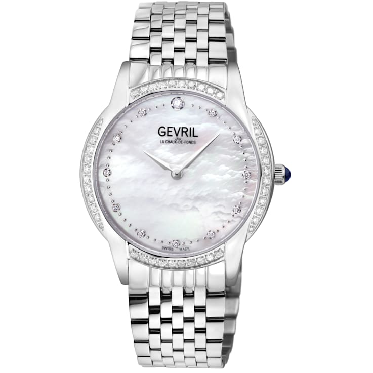 Gevril Women's Airolo Swiss Diamond Watch, Stainless Steel Bracelet