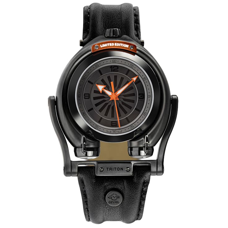 GV2 3405 Triton Men's Gun Dial Calfskin Leather Watch