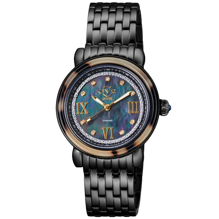 GV2 9852B Women's Marsala Tortoise Swiss Quartz Diamond Watch