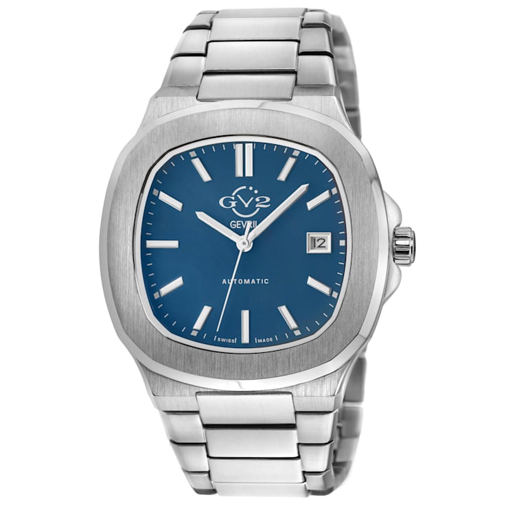 GV2 Automatic Men's Potente Blue Dial 316L Stainless Steel Bracelet Watch