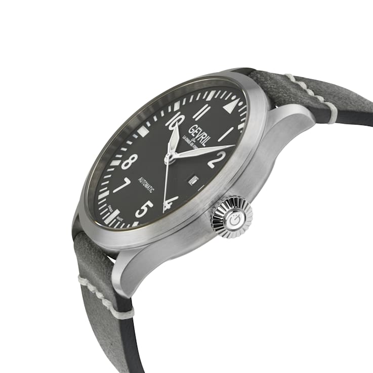 Gevril Men's Vaughn 43505 Swiss Automatic SW200 Sellita Movement Leather Watch