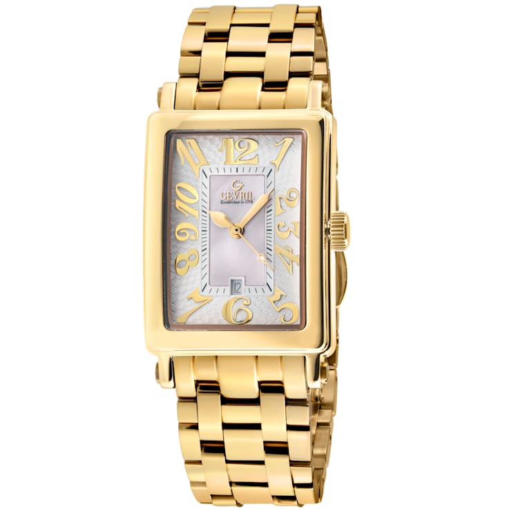 Gevril Ave of Americas Mini Women’s IPYG Stainless Steel Case, White MOP
Dial Watch