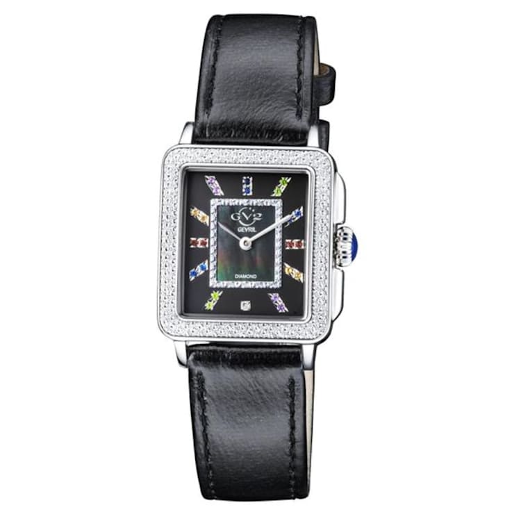 GV2 by Gevril Women's 12330 Padova Gemstone Black MOP Dial Swiss Quartz Watch