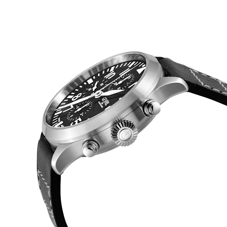 Gevril Men's Vaughn 316L Stainless Steel Case, Black Dial, Genuine Black
St. Kigaly  Leather Watch