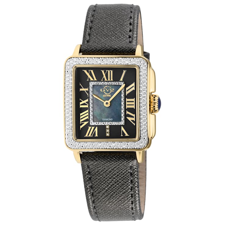 GV2 WOMEN S PADOVA FLORAL SWISS MADE QUARTZ MOP DIAL STRAP WATCH
GOLDTONE BLACK