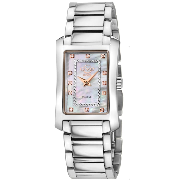 GV2 Womens Luino Diamond White MOP Dial, 316L Stainless Steel Watch