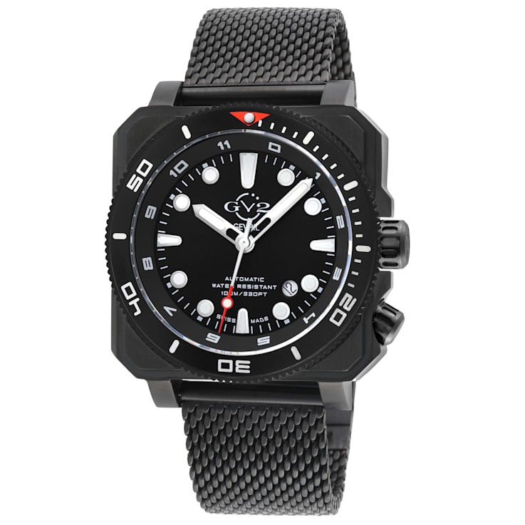 GV2 Men's XO Submarine BLK Case, BLK/BLK Bezel, Black Dial, Stainless
Steel Case