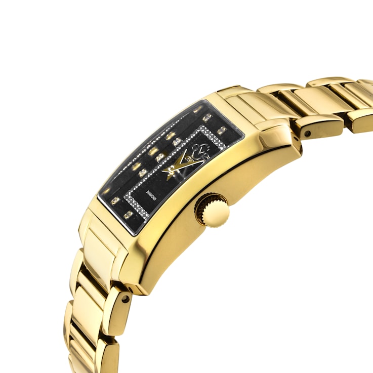 GV2 Womens Luino Diamond Black MOP Dial, 316L Stainless Steel IPYG Watch
