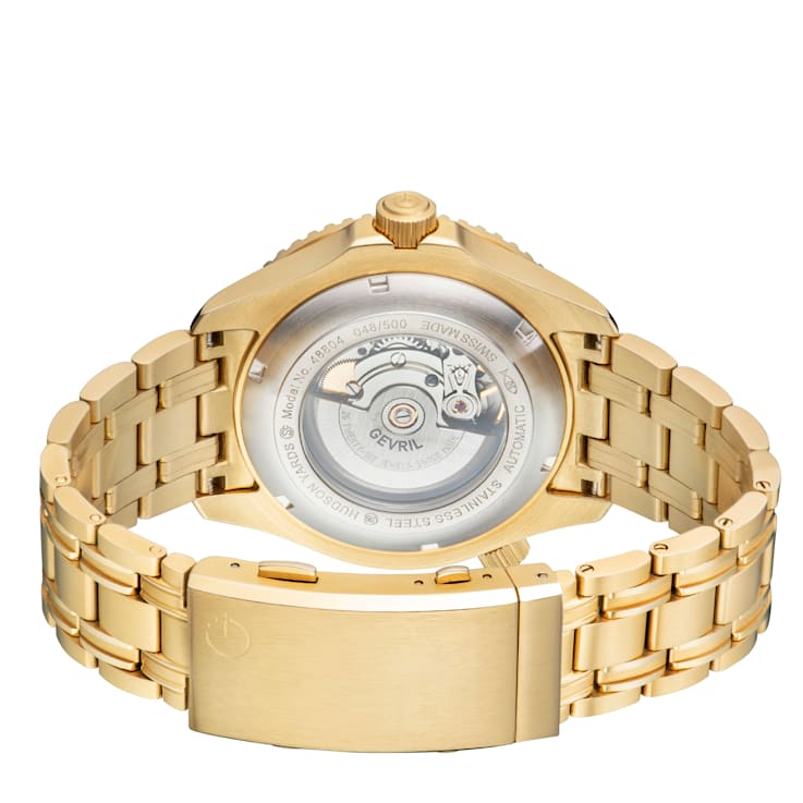 Gevril Men 48804 Hudson Yards Swiss Automatic Diver Rotating Ceramic
Bezel Watch