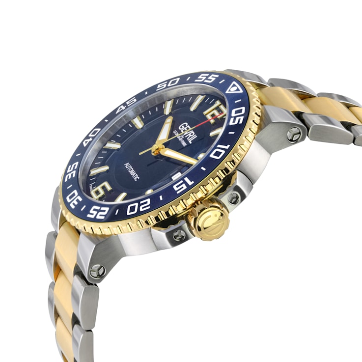Gevril RiverSide Swiss Automatic Watch, Two tone SS/IPYG Stainelss Steel Bracelet