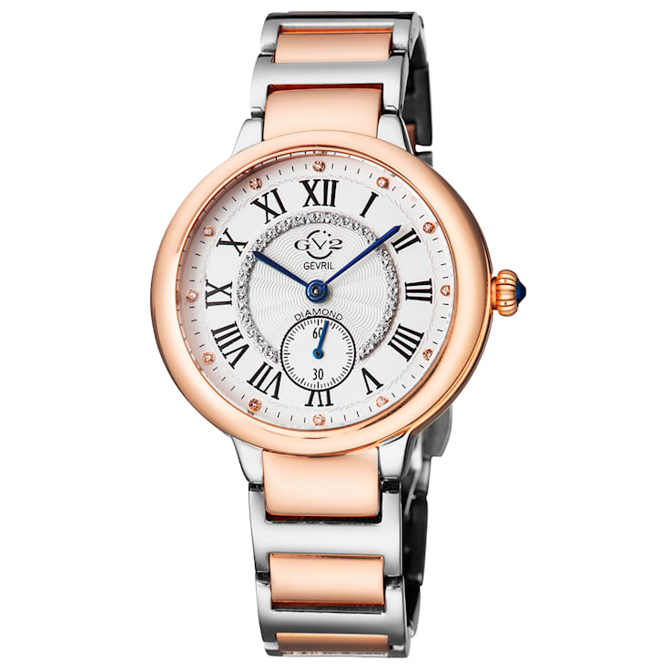 Gv2 By Gevril Women's 12204B Rome Two-Tone IP Stainless Steel Diamond Watch