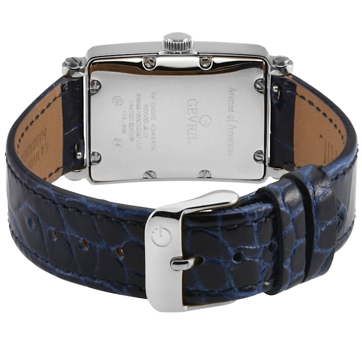 Gevril Women's Avenue of Americas Mini MOP Dial Leather Watch