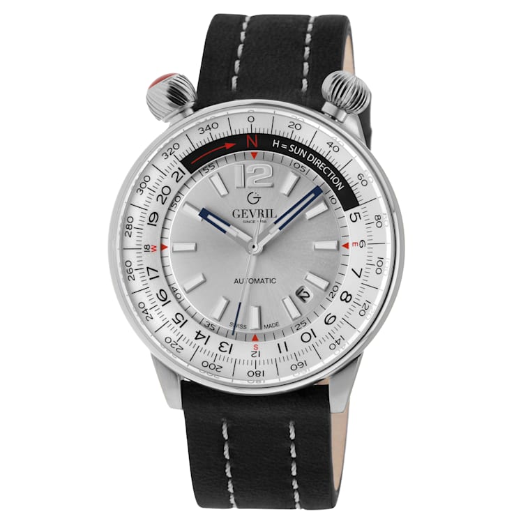 Gevril Men's Wallabout Silver Dial Stainless Steel Watch