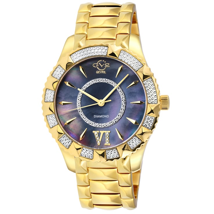 GV2 Venice Womens Blue MOP Dial Bue Gold Bracelet
