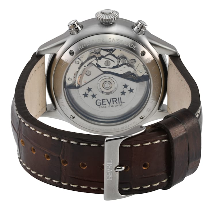 Gevril Men's Vaughn 316L Stainless Steel Case, Grey Dial, Genuine St.
Kigaly Brown Leather Watch