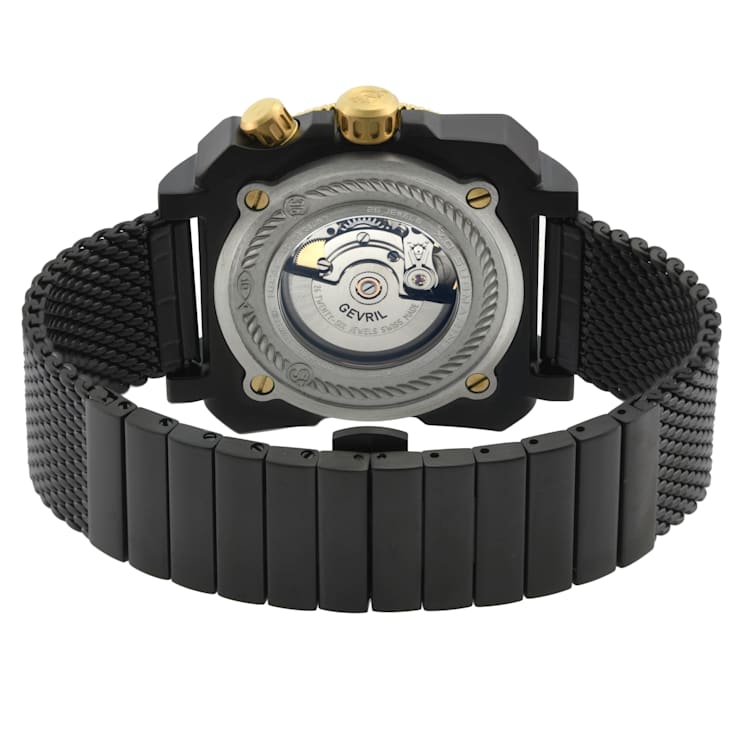 GV2 Men's XO Submarine Black Case, GP/BLK Bezel, Black Dial, Stainess
Steel Bracelet