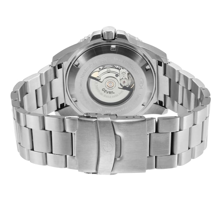 Gevril Men's Canal Street Stainless Steel Case, Black/White Dial, Two
Tone SS/IPYG Bracelet.